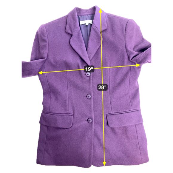 Vintage 90s Norm Thompson Wool Cashmere Blend Blazer Jacket Womens Size 6 Purple - Picture 11 of 11